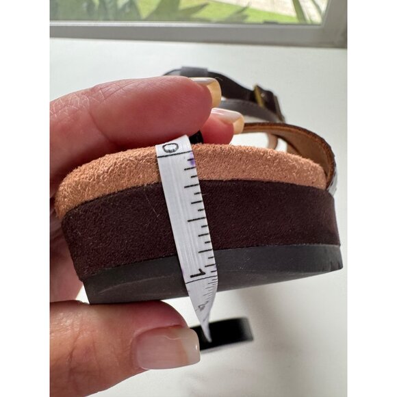 New! Vionic Hoola Tawny T-strap Wedge Platform Sandal, 9.5 wide, brown leather - Picture 15 of 15